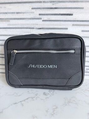 Shiseido Men Black Travel Toiletry Pouch with Front Zip